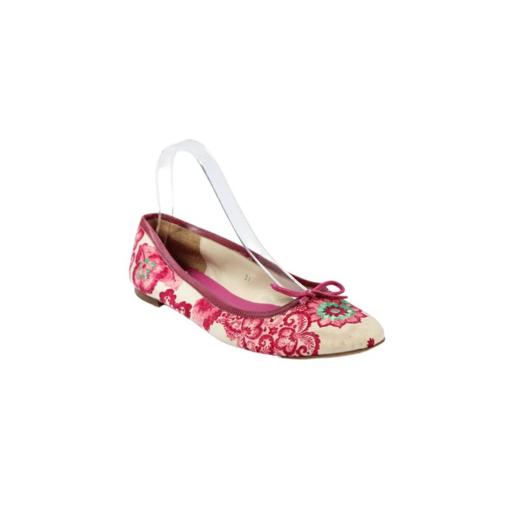 Burberry Womens Floral Print Slide On Ballet White Pink Size 37 7